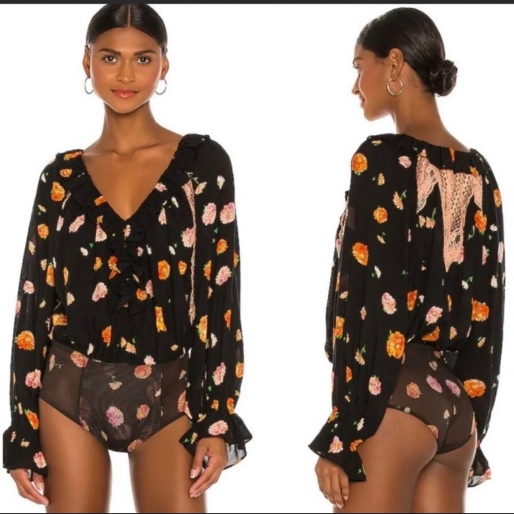 Intimately by Free People Poppy Printed Bodysuit NWOT Size M